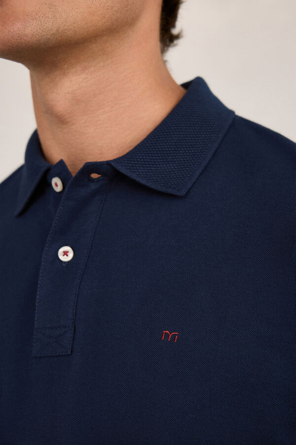 Milano Polo piqu&eacute; de manga curta Marinho