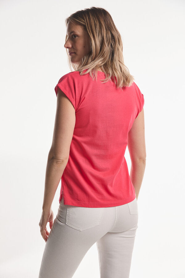 Fifty Outlet BLUSA COMBINADA TACHAS Rojo/Coral