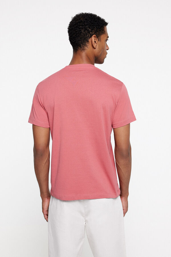 milano T-shirt manga curta b&aacute;sica. Vinho