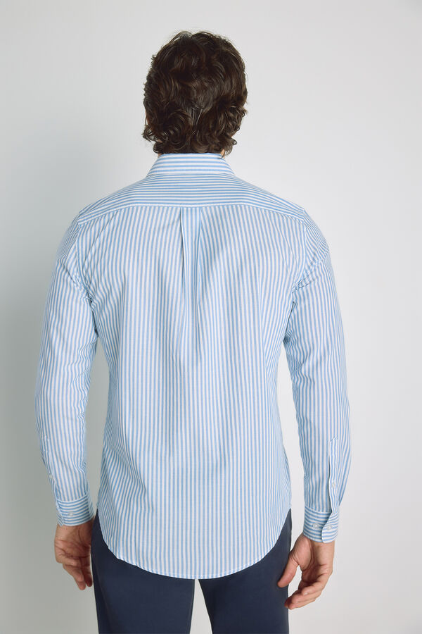 Milano Camisa rayas manga larga Azul