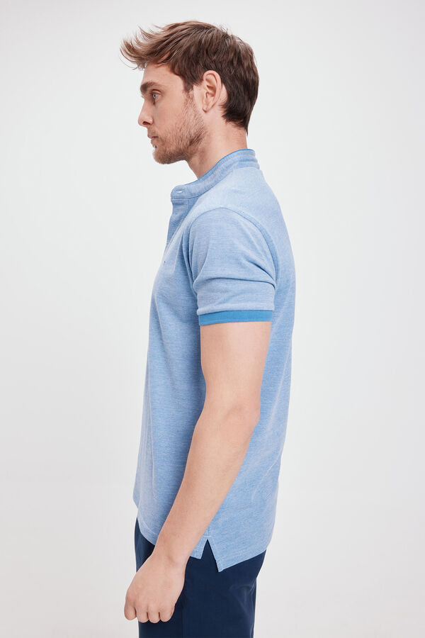 Milano Polo Mao Oxford Azul