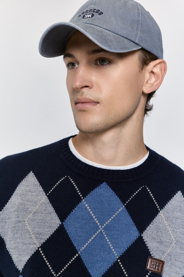 Pedro del Hierro Camisola de gola caixa redonda em formato de diamante Marinho