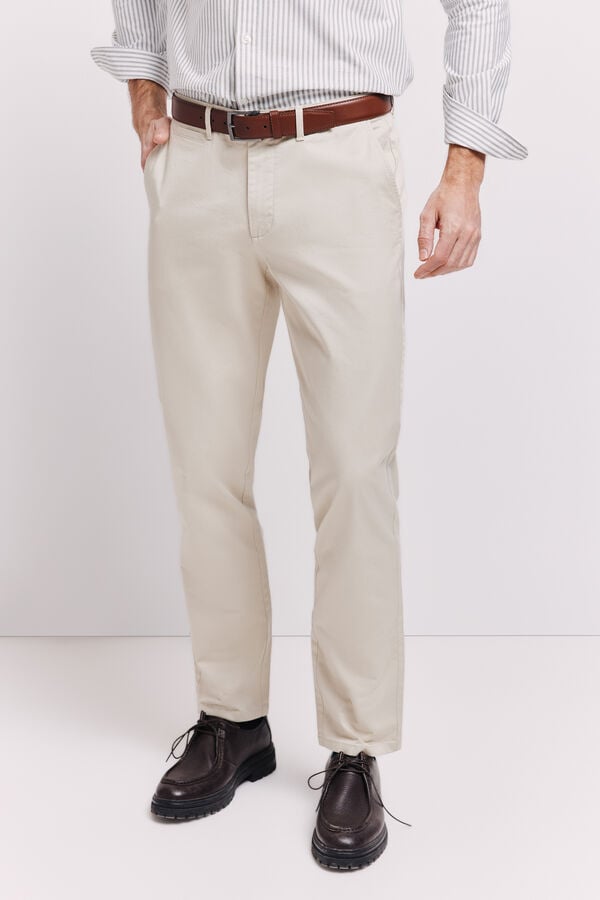 Pedro del Hierro Pantal&oacute;n chino regular fit Beige