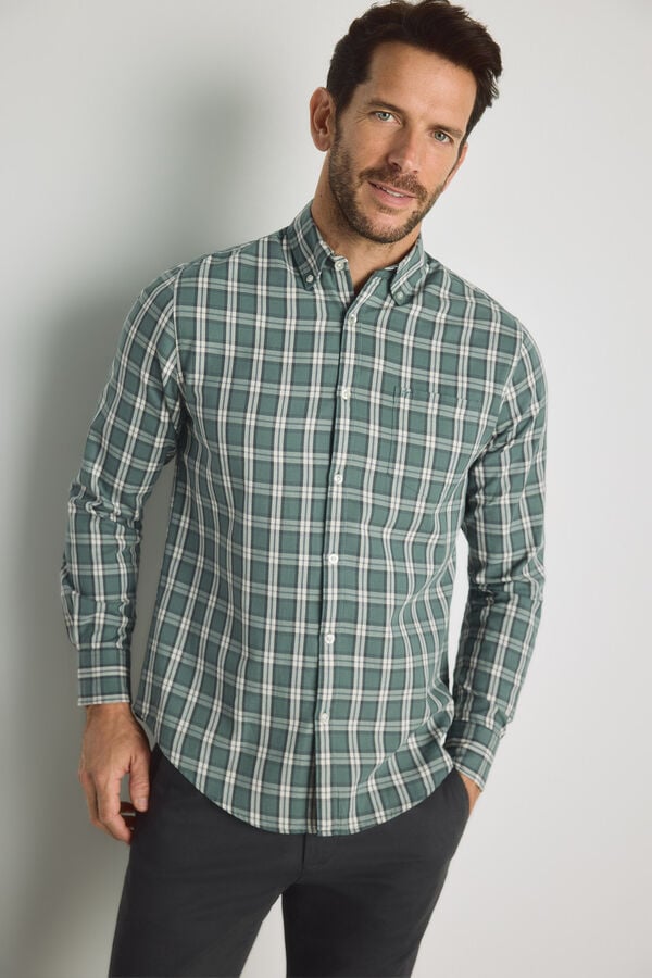 Milano Camisa cuadros manga larga Azul