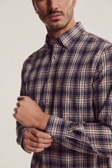 Fifty Outlet Camisa Twill Cuadros Azul marino