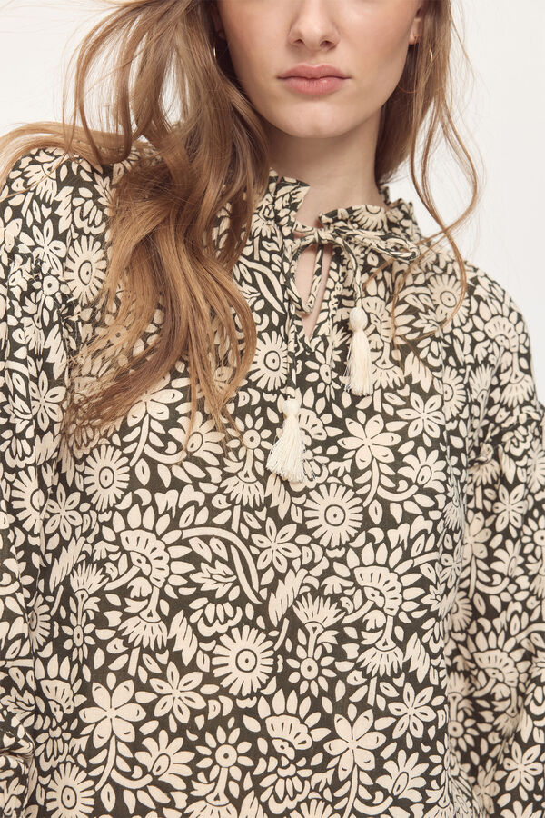 Milano Blusa manga bufante Estampado verde