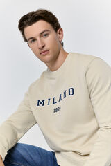 Milano Sweatshirt com capuz e gola redonda regular Bege
