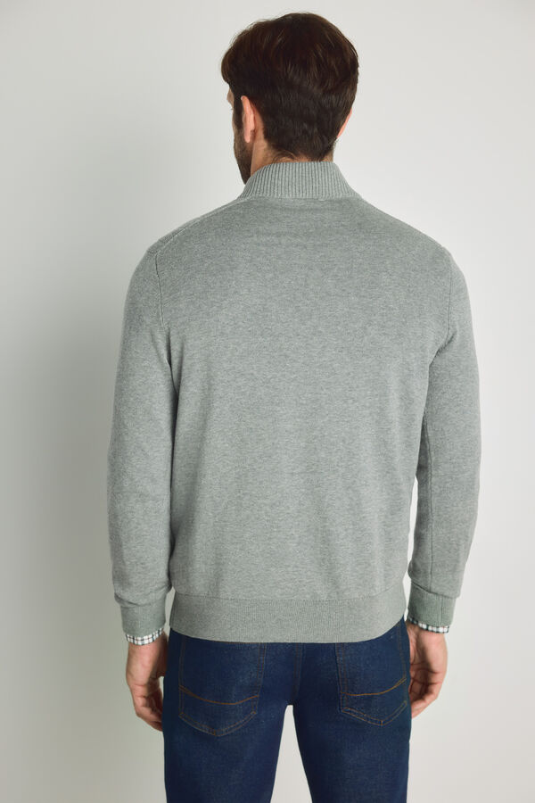 Pedro del Hierro Camisola gola semicisne com fecho-&eacute;clair Cinza medio