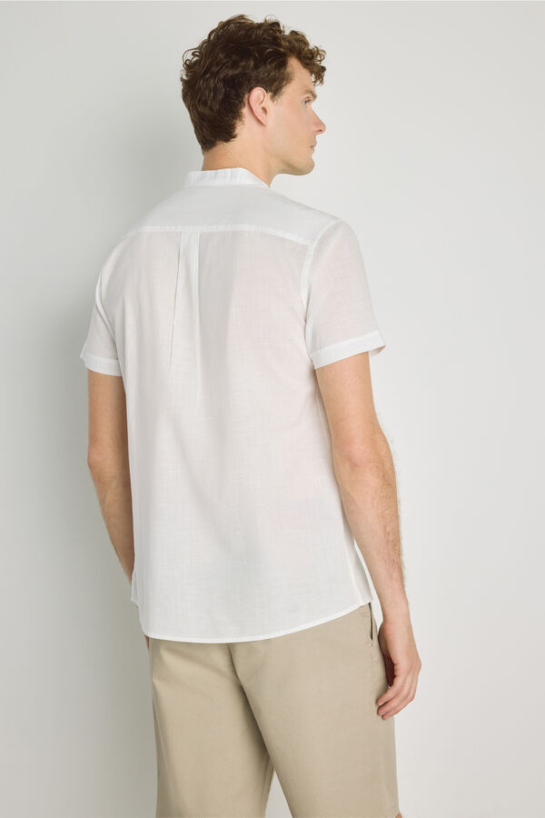 Milano Camisa gola mao manga curta Branco