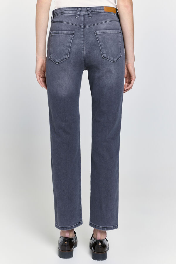 Milano Jeans regular fit tiro alto Gris