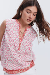 Milano Blusa estampada fluida vermelho