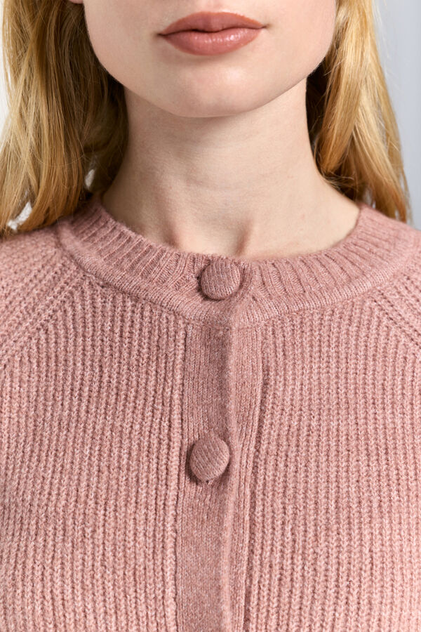 Milano Cardigan de punto botones forrados Rosa