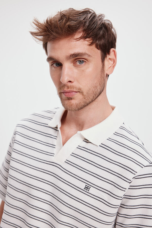 Pedro del Hierro Polo PDH Rayas Marfil