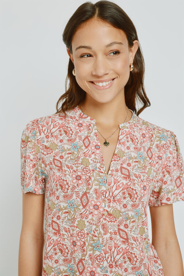 Milano Blusa estampada Rojo/Coral