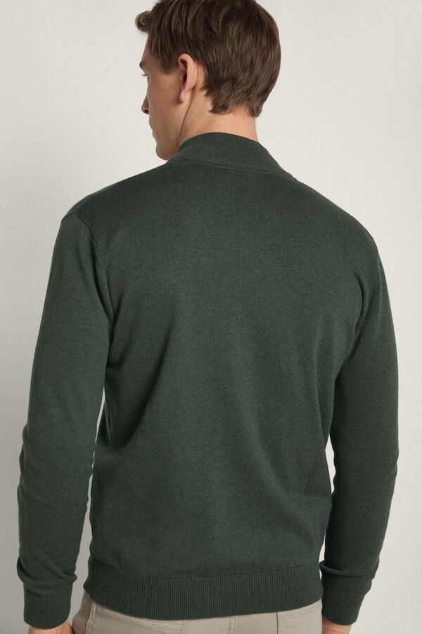 Fifty Outlet Cardigan Punto Cremallera Verde