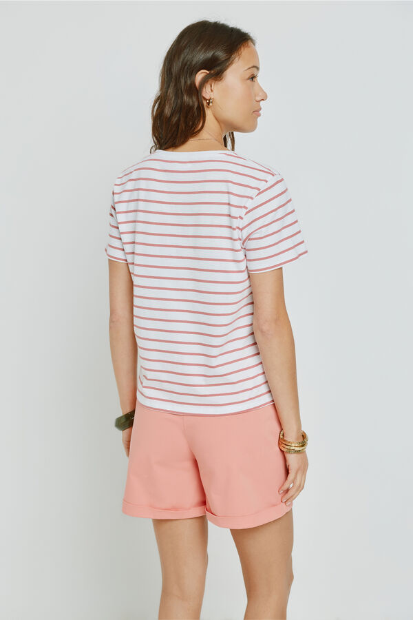 Milano Camiseta rayas manga corta Rosa