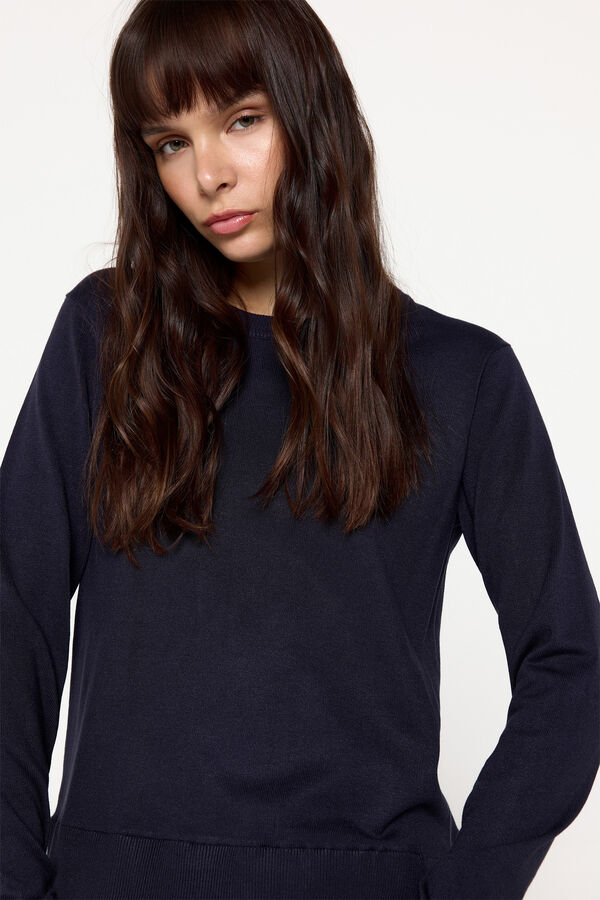 Milano Camisola viscose com camisa combinada em baixo Marinho