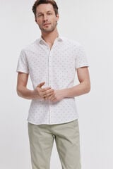 Milano Camisa Piqué estampada Branco