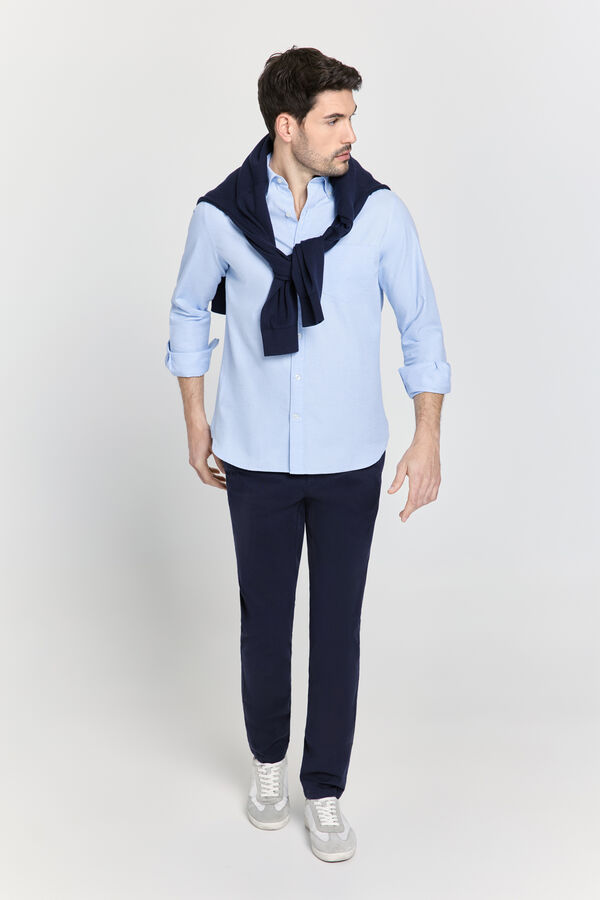 Pedro del Hierro Camisa twill relaxed fit Azul Claro