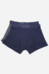 Milano Pack boxer liso y rayas Navy