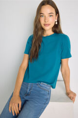 Milano T-shirt de manga curta Azul turquesa