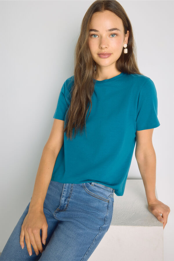 Milano T-shirt de manga curta Azul turquesa