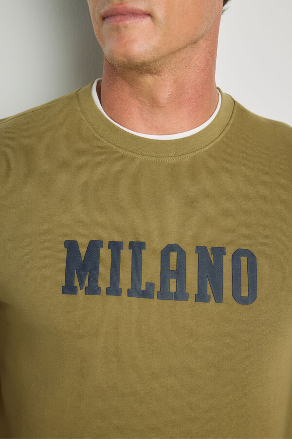 Milano Sweatshirt gola redonda com logo C&aacute;qui m&eacute;dio