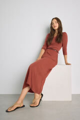 Milano Vestido escote pico Naranja