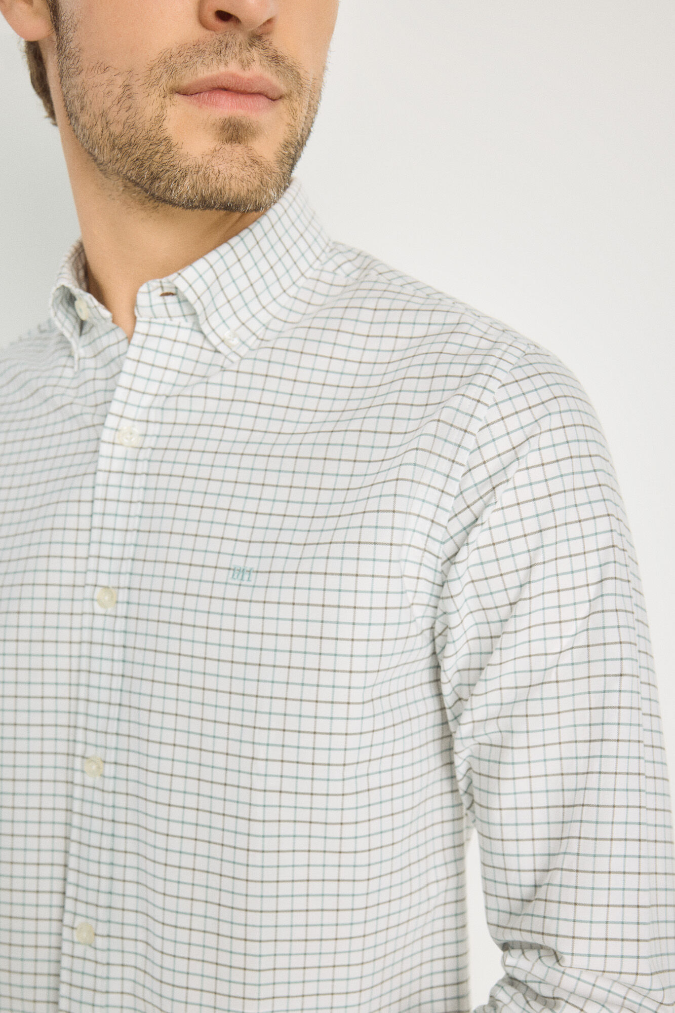 Pedro del Hierro Camisa de xadrez manga comprida