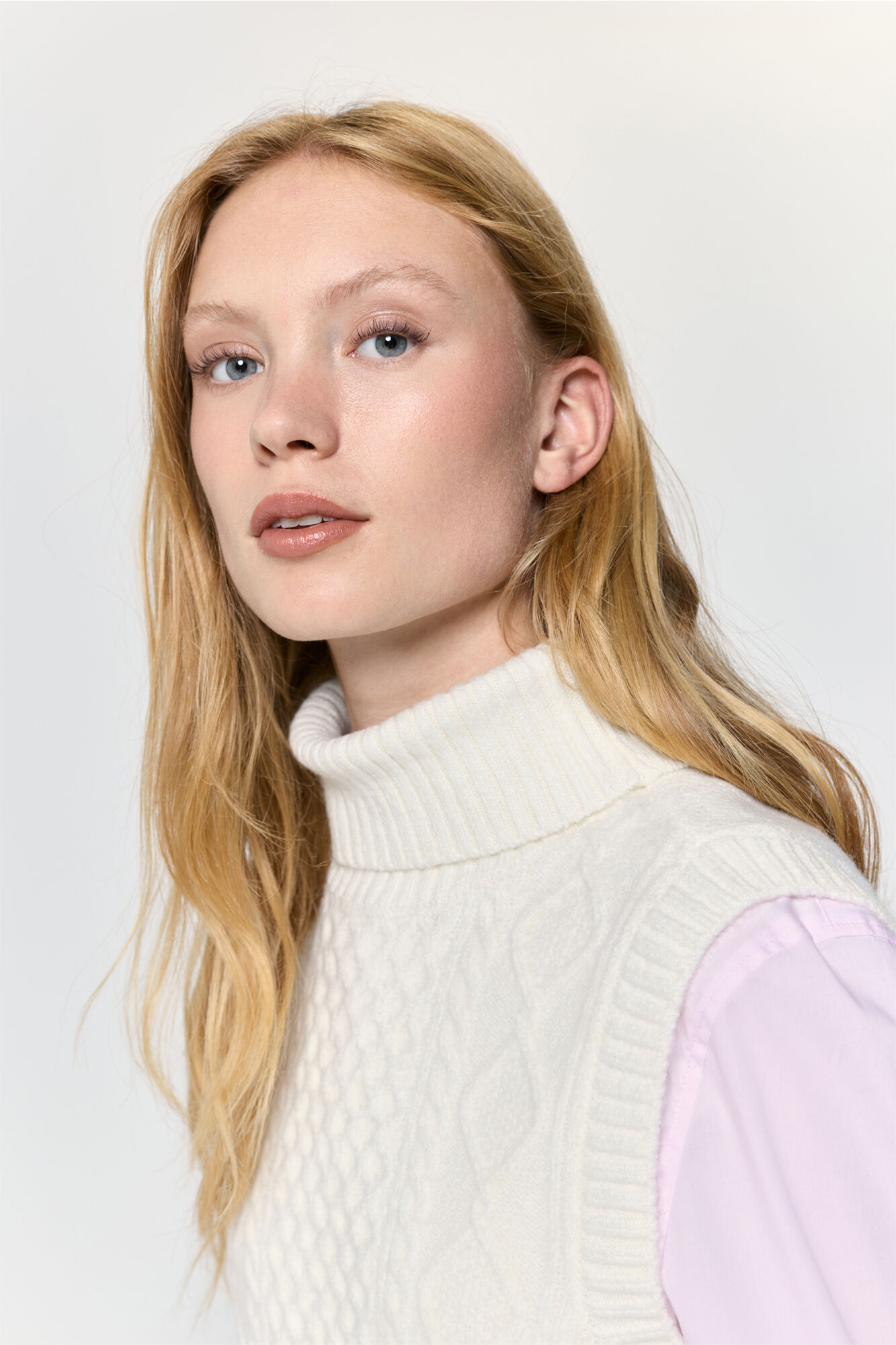 Milano Chaleco punto con estructura cuello vuelto