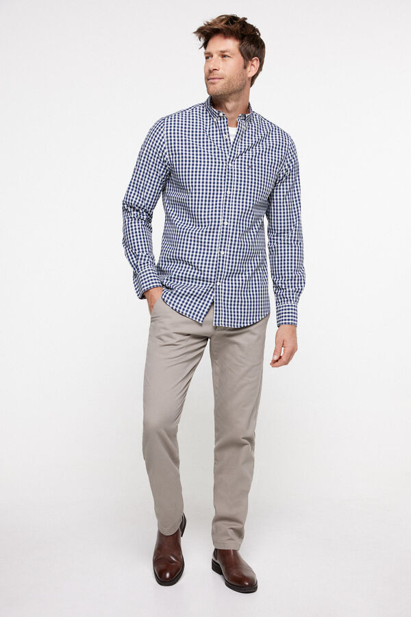 Fifty Outlet Camisa Popelina Vichy Marinho