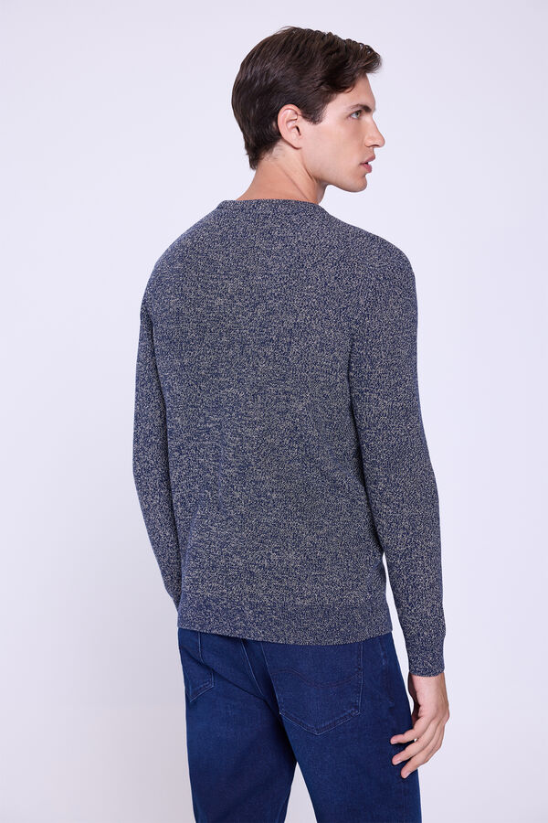 Springfield Camisola básico de gola redonda Marinho