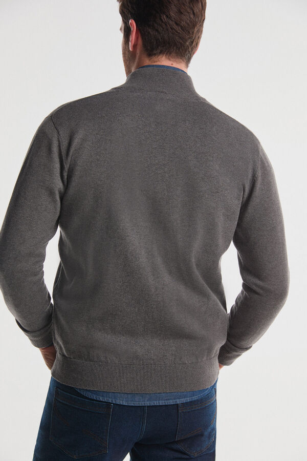 Fifty Outlet Cardigan Punto Cremallera Gris