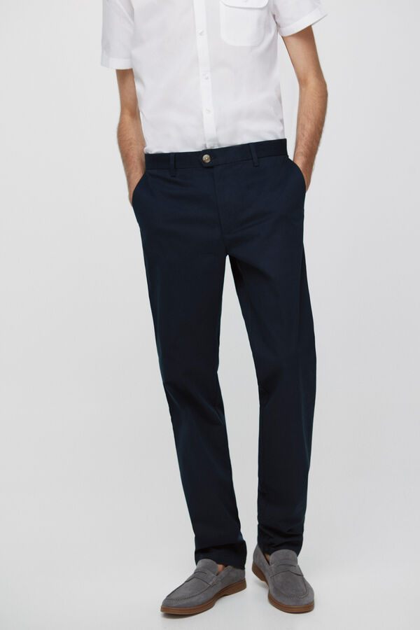 Fifty Outlet Chino Liso Vestir Navy