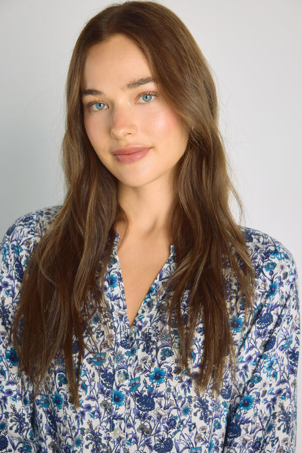 Milano Vestido com decote em bico Azul indigo