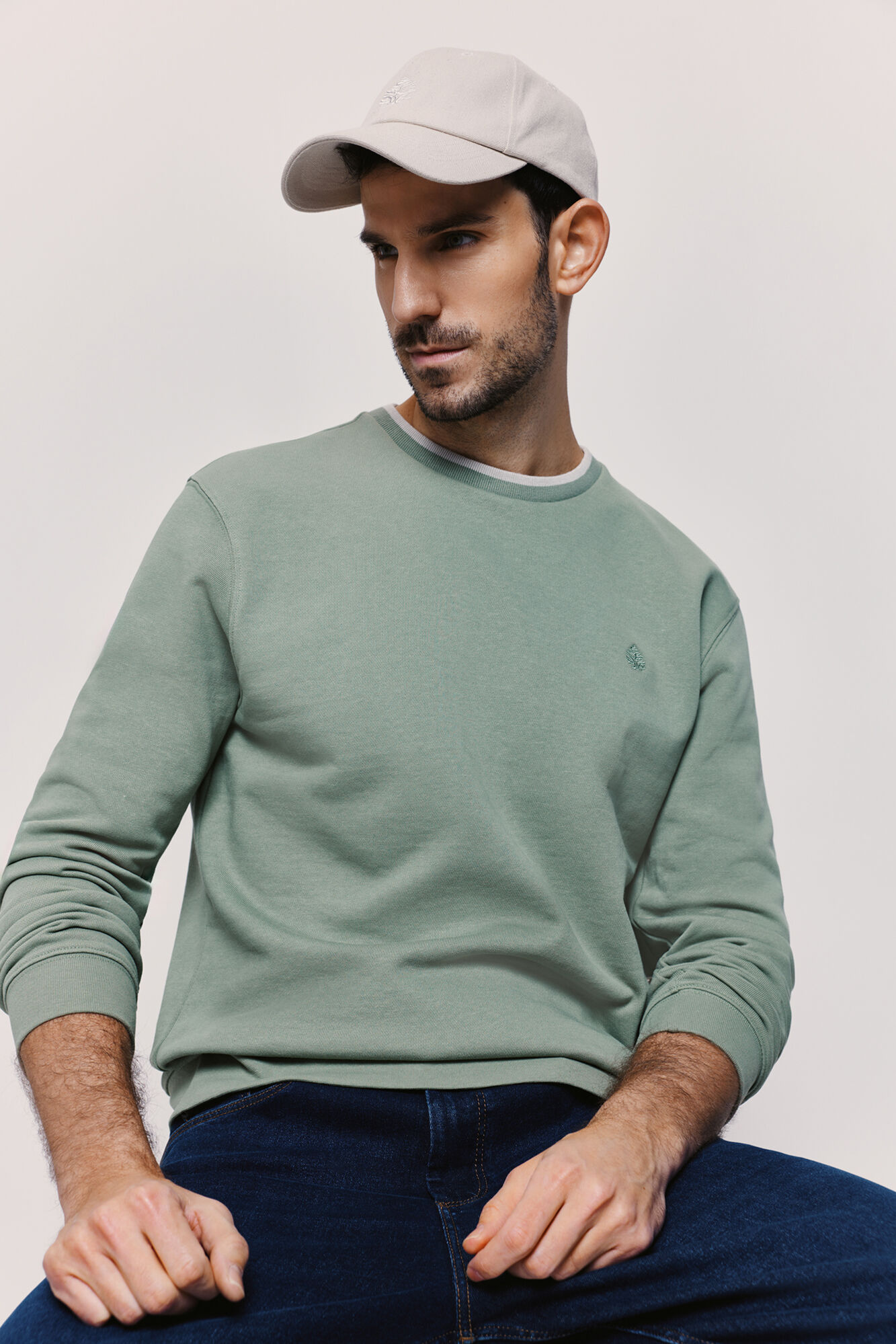 Springfield Sudadera cuello redondo con logo bordado