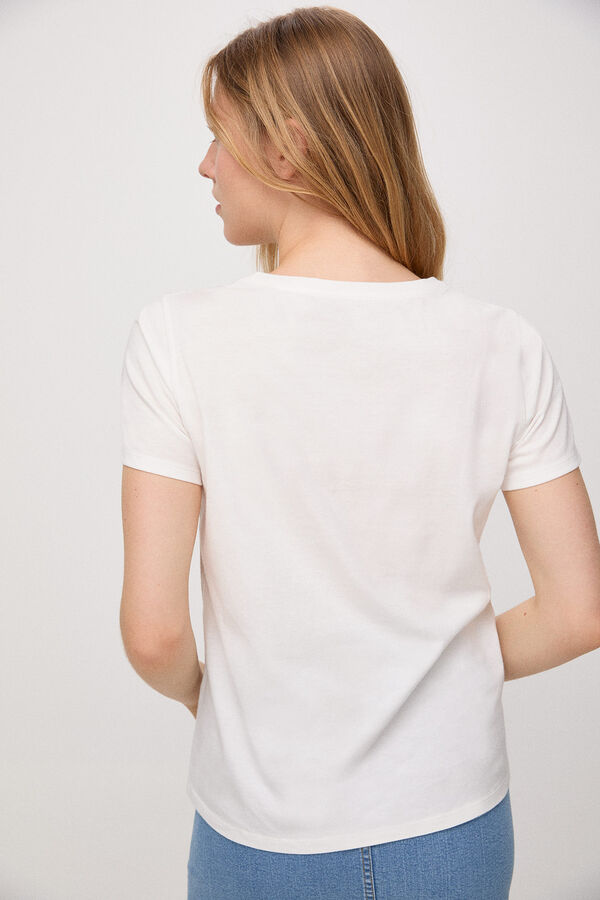 Fifty Outlet Camiseta Sostenible Bordado Blanco
