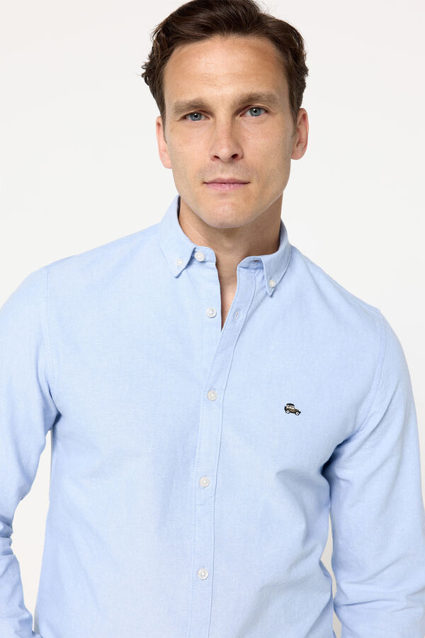 Milano Camisa Oxford bordada Azul