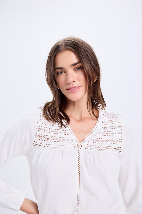 Milano Camiseta combinada de manga comprida Branco