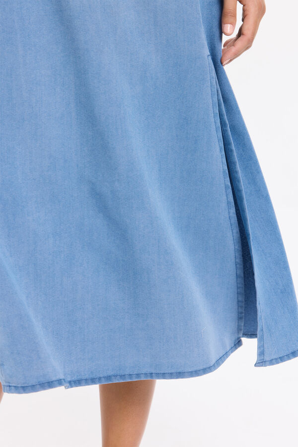 Milano Saia midi evasê Azul claro