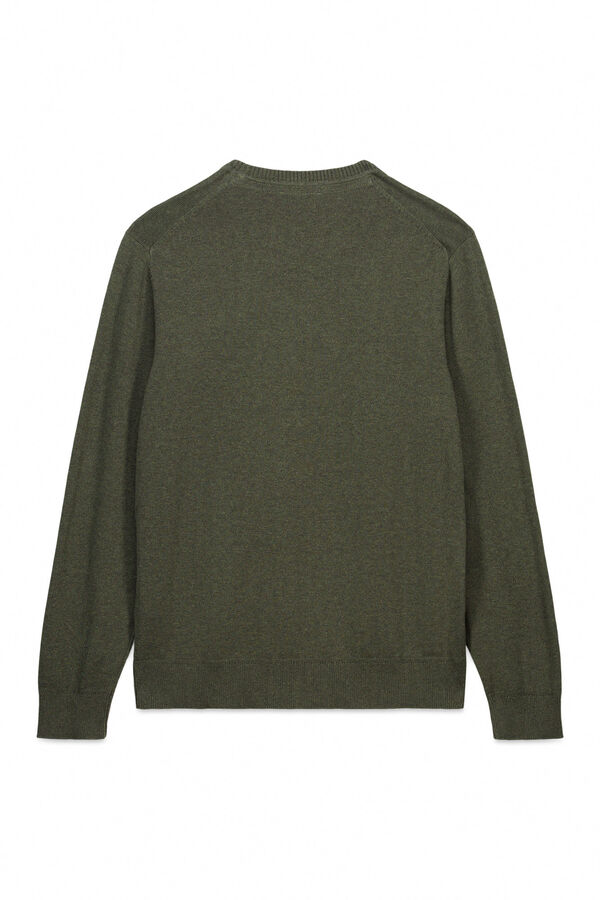 Pedro del Hierro Camisola b&aacute;sico de gola caixa C&aacute;qui escuro