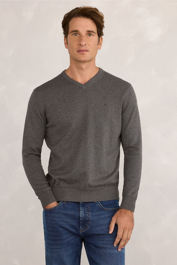 Milano Jersey Básico Pico Gris Oscuro