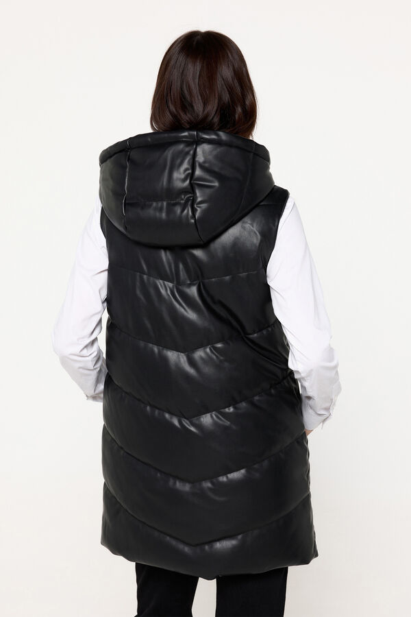 Milano Chaleco acolchado efecto piel Negro