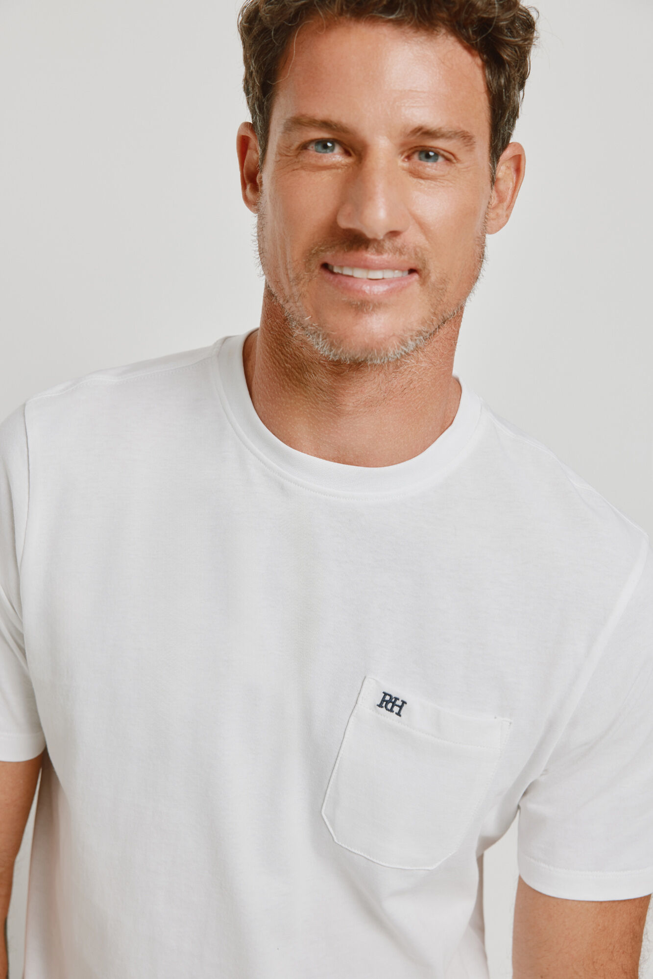 Pedro del Hierro T-shirt b&aacute;sica com logo bordado