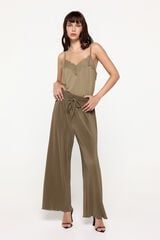 Milano Cal&ccedil;as Plissadas C&aacute;qui escuro