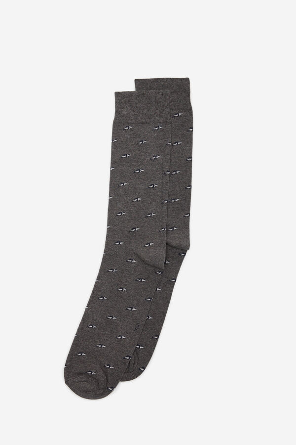 Milano Calcetines media ca&ntilde;a print orcas Gris Oscuro