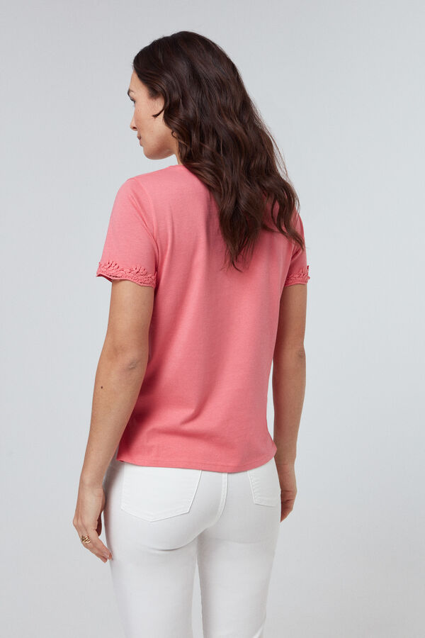 Fifty Outlet T-shirt fornitura manga Rosa