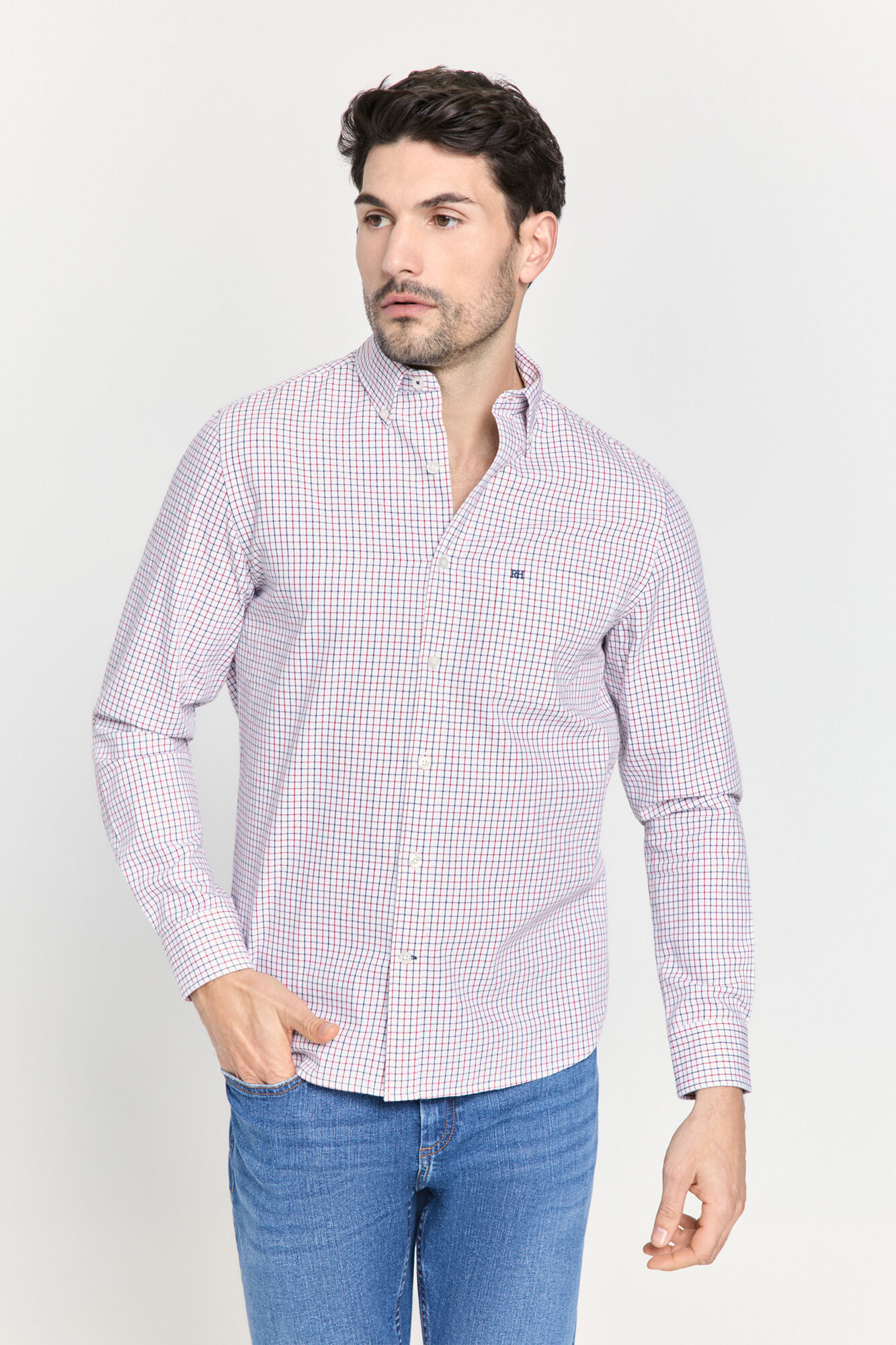 Pedro del Hierro Camisa cuadros manga larga