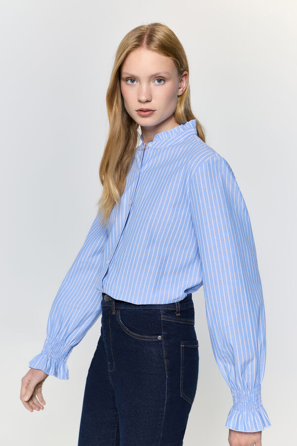 Milano Camisa cuello volante Azul