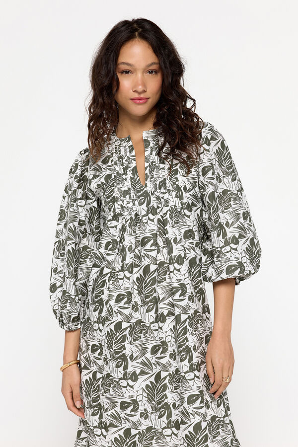 Milano Vestido fluido estampado natural